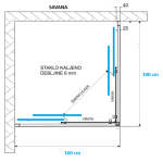 AQUAESTIL TUŠ KABINA SAVANA 100 CRNA/PROZIRNO - Slika 3