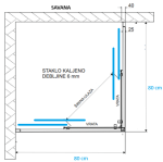 AQUAESTIL TUŠ KABINA SAVANA 80 CRNA/PROZIRNO - Slika 3