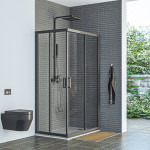 AQUAESTIL TUŠ KABINA SAVANA 90x120  D+D  CRNA/PROZIRNO