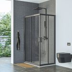 AQUAESTIL TUŠ KABINA SAVANA 70x120  D+D  CRNA/PROZIRNO