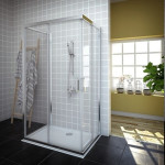 AQUAESTIL TUŠ KABINA SAVANA 90x120x90 cm W+D+D (STIJENA + 2. VRATA) SILVER/PROZIRNO - Slika 2