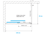 AQUAESTIL TUŠ KABINA SAVANA 70x120 W+D (STIJENA + VRATA) CRNA/PROZIRNO - Slika 4