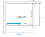 AQUAESTIL TUŠ KABINA SAVANA 90x120 W+D (STIJENA + VRATA) CRNA/PROZIRNO - Slika 4
