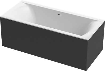 KADA COLORADO 170x75 DESNA  FREE CORNER BIJELA/ CRNA MAT - Slika 1