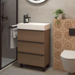 AQUAESTIL SLIM BAZA 60 S UMIVAONIKOM 3 LADICE BRONZE SREBRNE RUČKE
